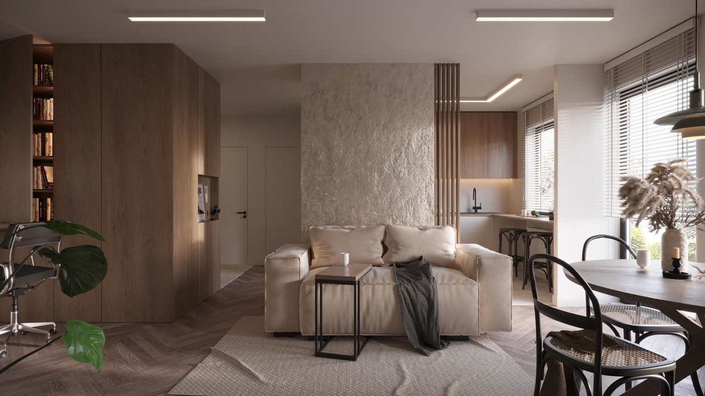 Eco-minimal youth, ujęcie 3 — projekt apartamentu, Gdańsk, projekt buKadesign