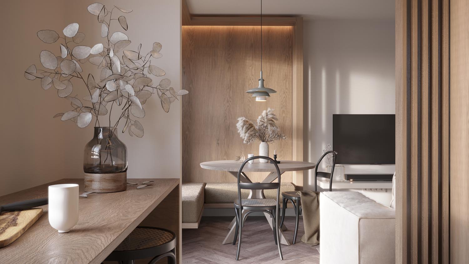 Eco-minimal youth — projekt apartamentu, Gdańsk — projekt wnętrza buKadesign