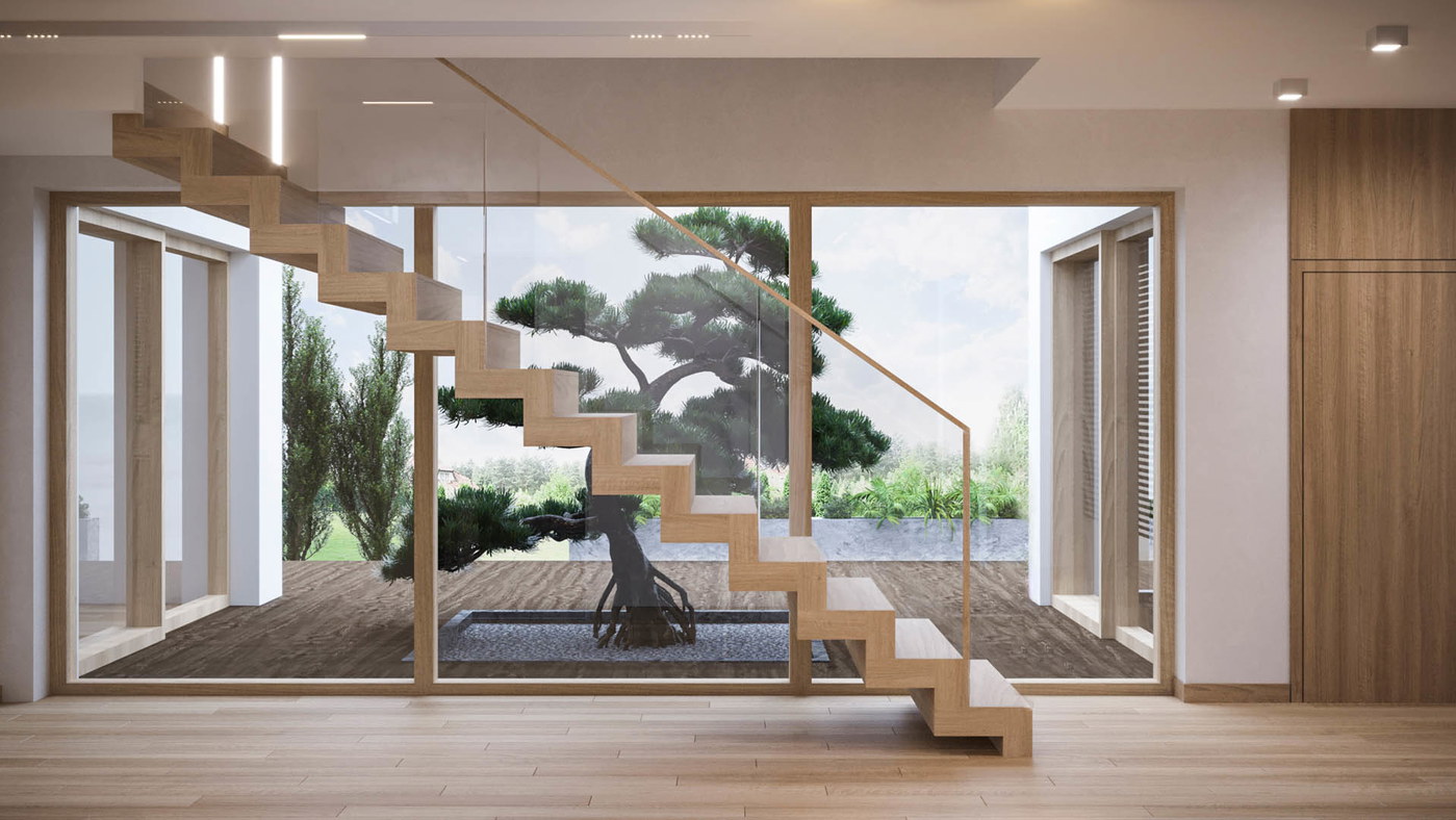 Wooden chic, ujęcie 1 — projekt domu jednorodzinnego, Kraków, projekt buKadesign