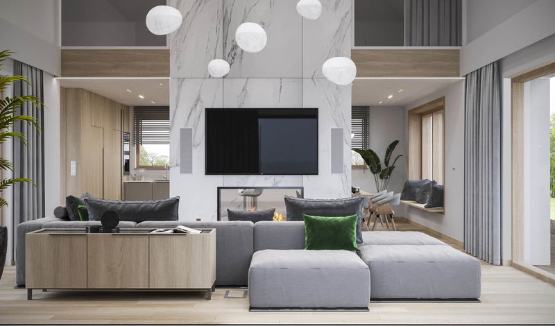 Wooden chic — projekt domu jednorodzinnego, Kraków — projekt wnętrza buKadesign