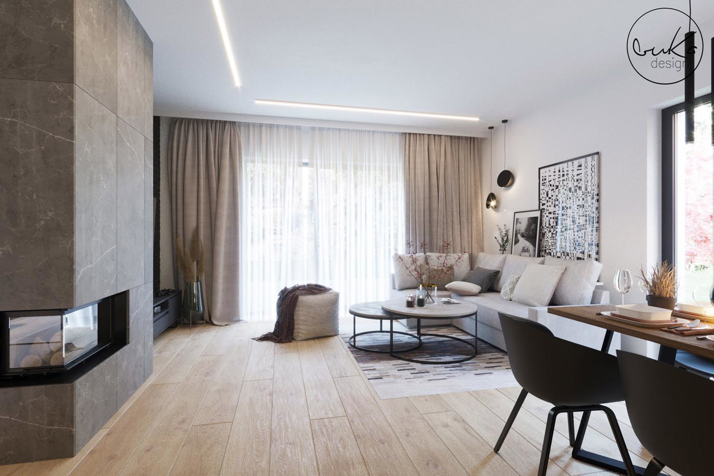 Serene sanctuary, ujęcie 1 — projekt domu jednorodzinnego, Kraków, projekt buKadesign