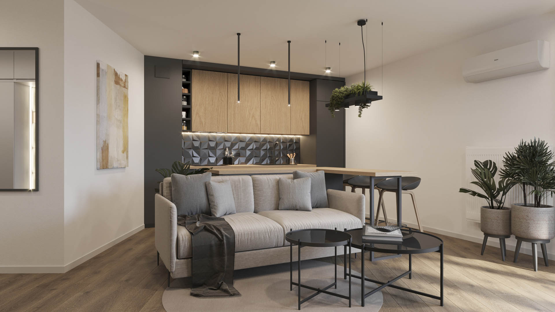 Bold minimalism — projekt apartamentu, Kraków — projekt wnętrza buKadesign