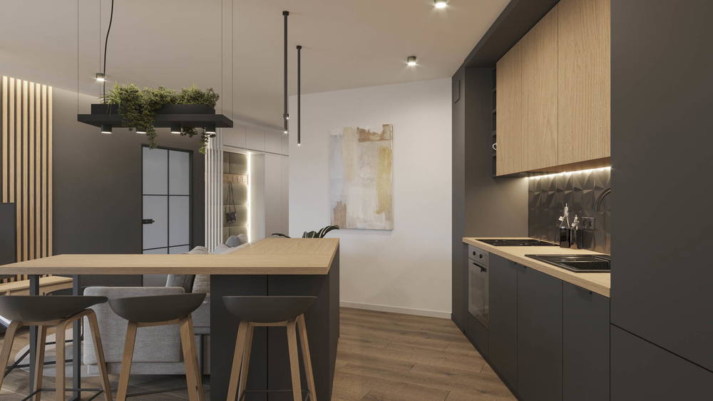 Bold minimalism, ujęcie 3 — projekt apartamentu, Kraków, projekt buKadesign