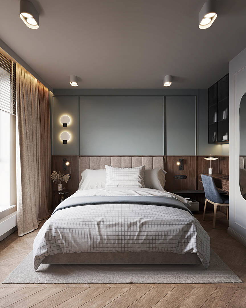 Burgundy elegance, ujęcie 6 — projekt apartamentu, Kraków, projekt buKadesign