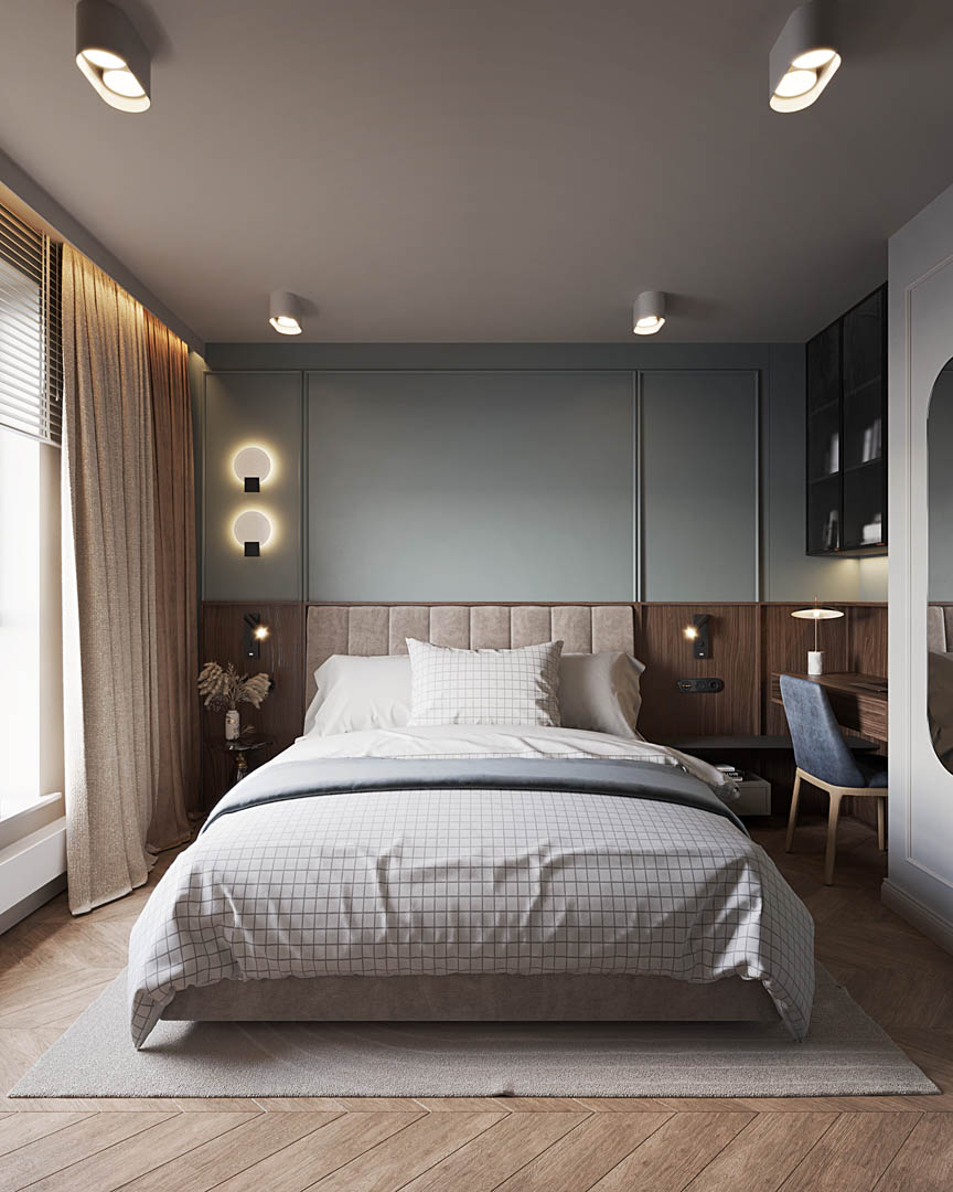 Burgundy elegance, ujęcie 6 — projekt apartamentu, Kraków, projekt buKadesign
