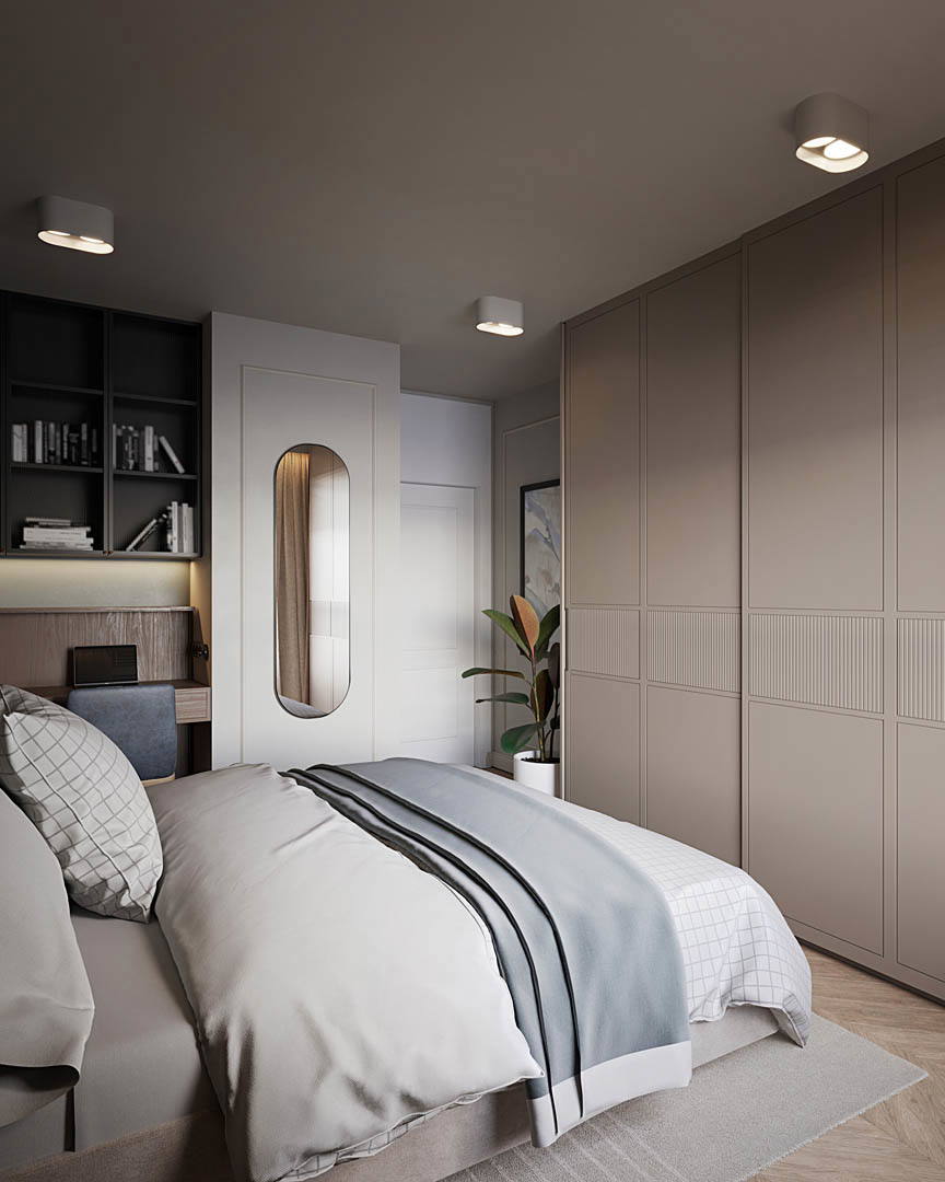 Burgundy elegance, ujęcie 7 — projekt apartamentu, Kraków, projekt buKadesign