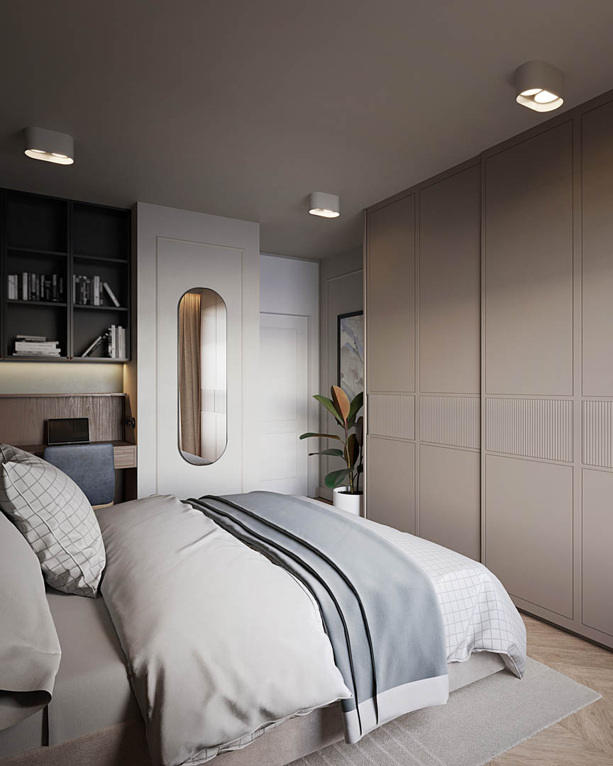 Burgundy elegance, ujęcie 7 — projekt apartamentu, Kraków, projekt buKadesign