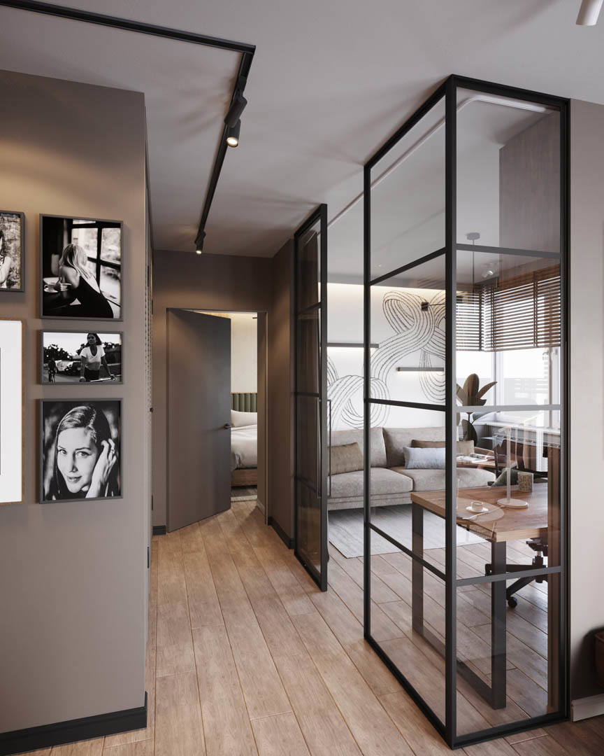 Earthy tranquility, ujęcie 2 — projekt apartamentu, Kraków, projekt buKadesign