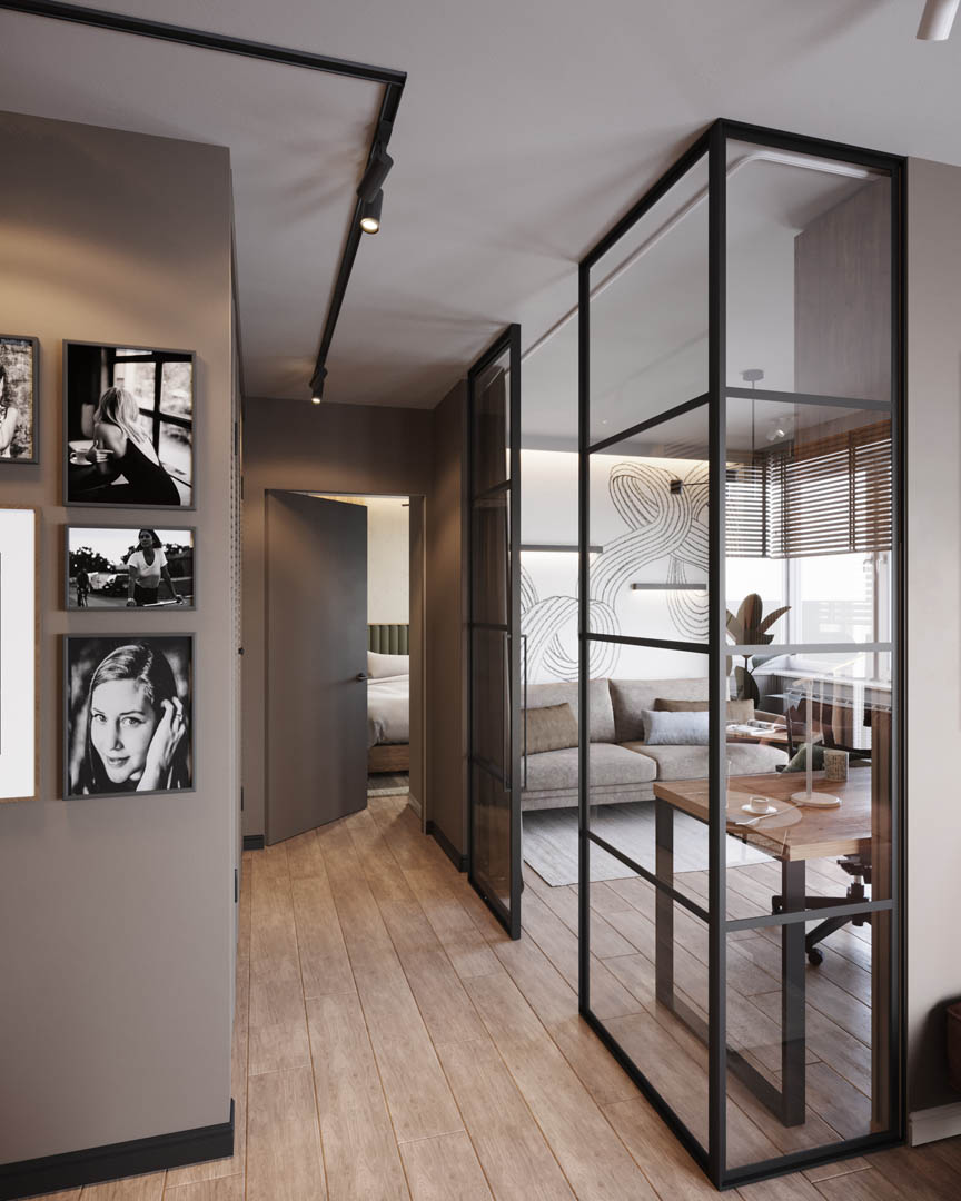 Earthy tranquility, ujęcie 2 — projekt apartamentu, Kraków, projekt buKadesign