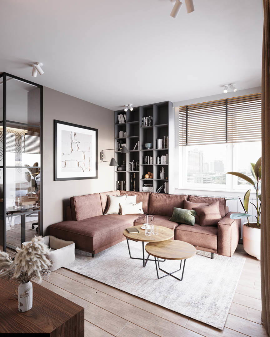 Earthy tranquility, ujęcie 3 — projekt apartamentu, Kraków, projekt buKadesign