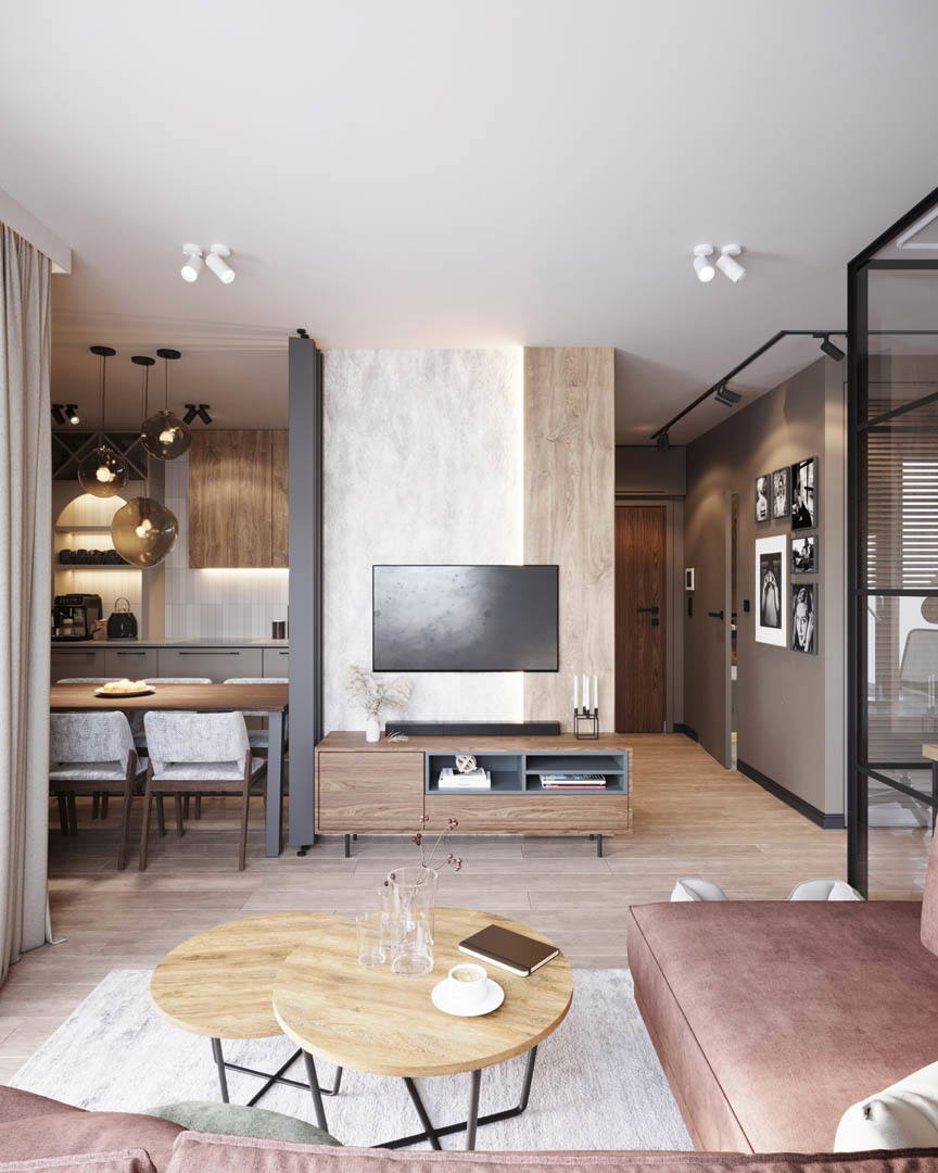 Earthy tranquility, ujęcie 4 — projekt apartamentu, Kraków, projekt buKadesign