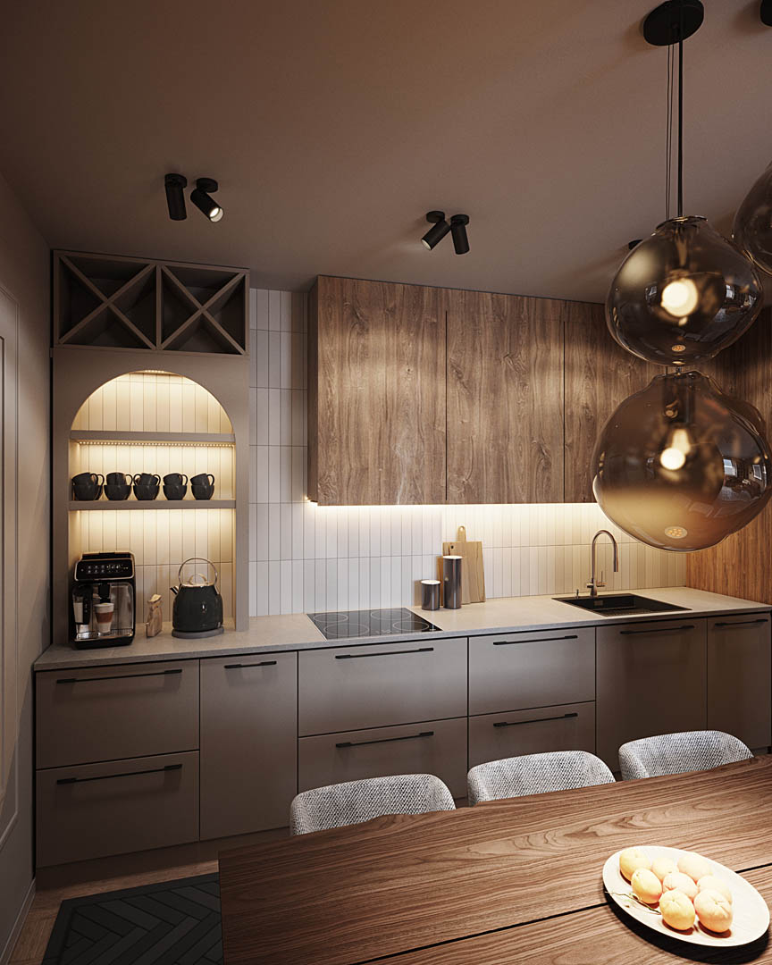 Earthy tranquility, ujęcie 5 — projekt apartamentu, Kraków, projekt buKadesign