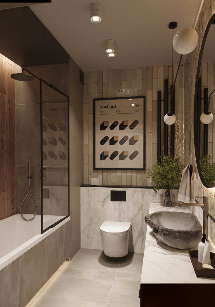 Earthy tranquility, ujęcie 9 — projekt apartamentu, Kraków, projekt buKadesign