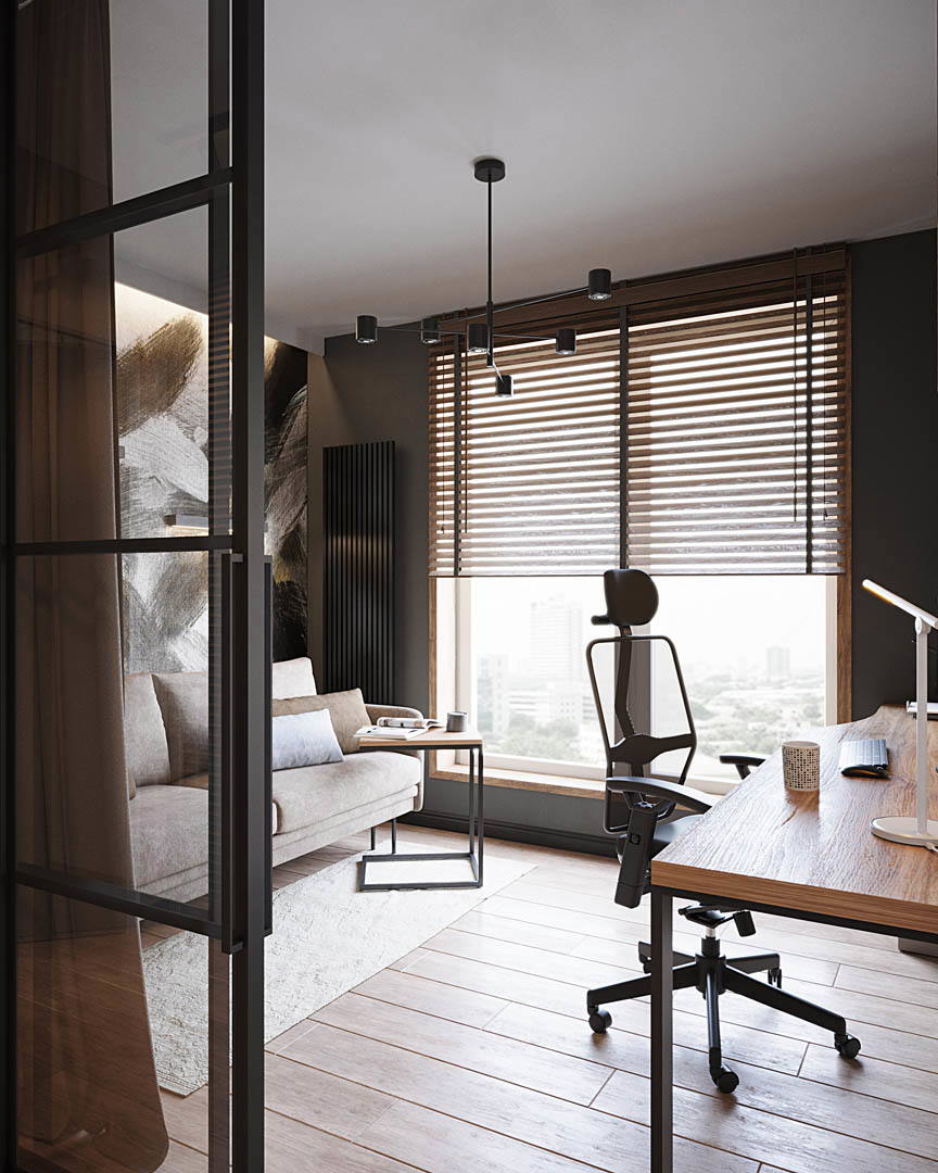 Earthy tranquility, ujęcie 12 — projekt apartamentu, Kraków, projekt buKadesign