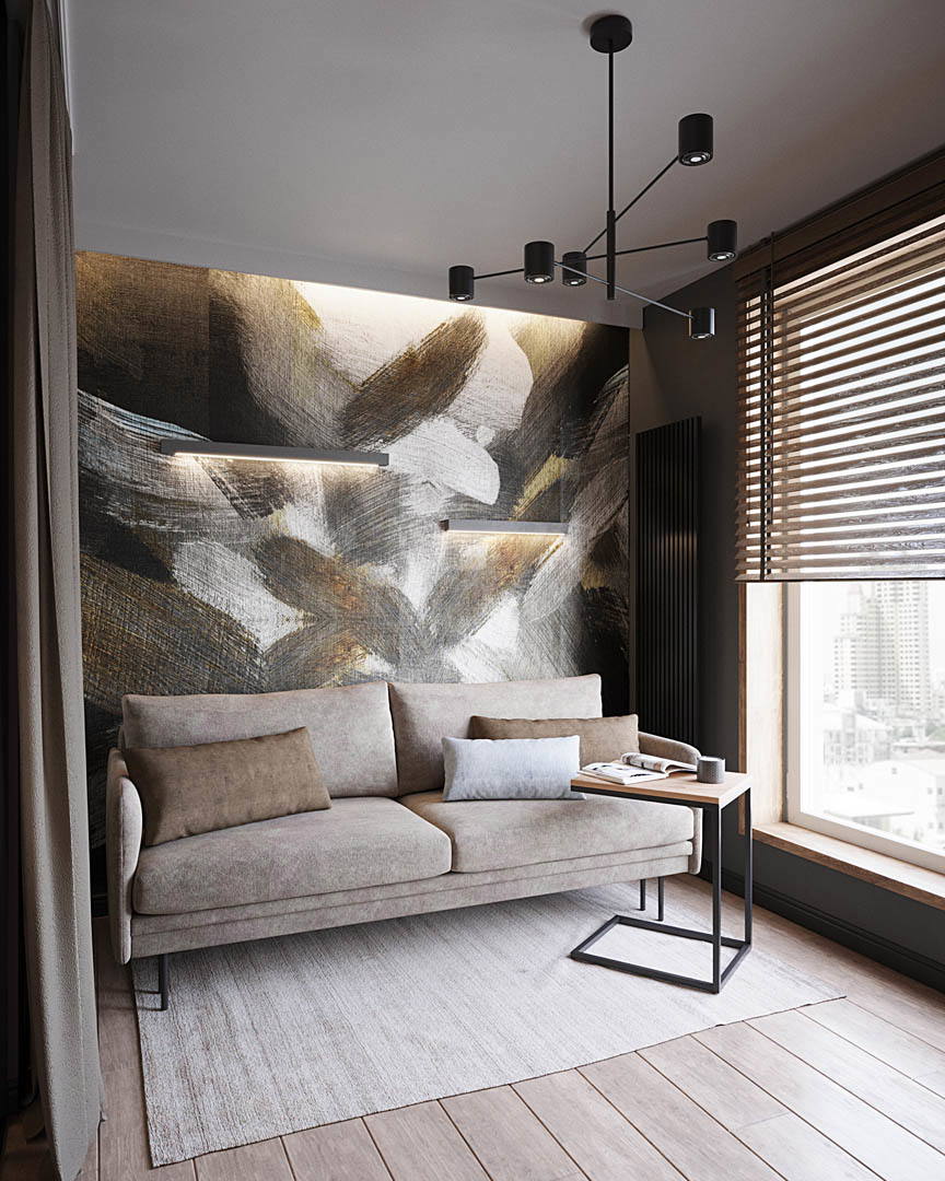 Earthy tranquility, ujęcie 13 — projekt apartamentu, Kraków, projekt buKadesign