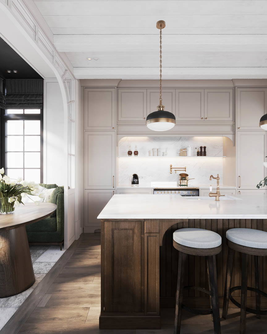 Elegant farmhouse, ujęcie 4 — projekt willi, Kraków, projekt buKadesign