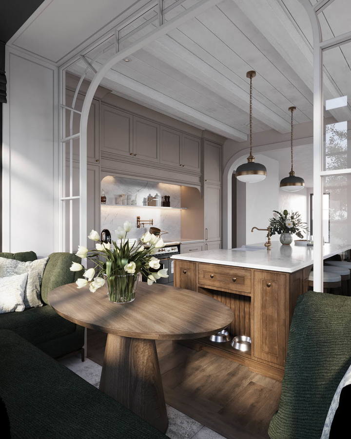 Elegant farmhouse — projekt willi, Kraków — projekt wnętrza buKadesign