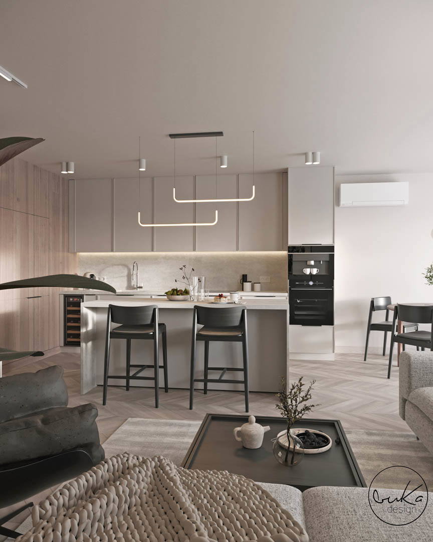 Minimalist heaven, ujęcie 4 — projekt apartamentu, Kraków, projekt buKadesign