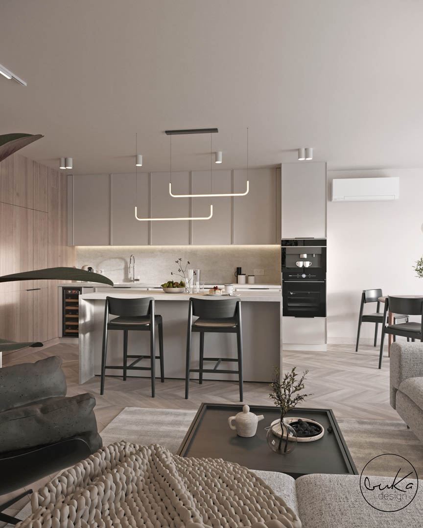 Minimalist heaven, ujęcie 4 — projekt apartamentu, Kraków, projekt buKadesign