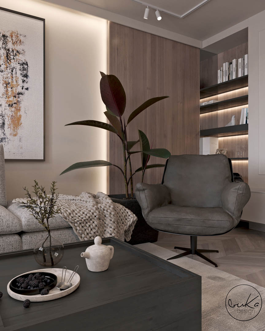 Minimalist heaven, ujęcie 6 — projekt apartamentu, Kraków, projekt buKadesign