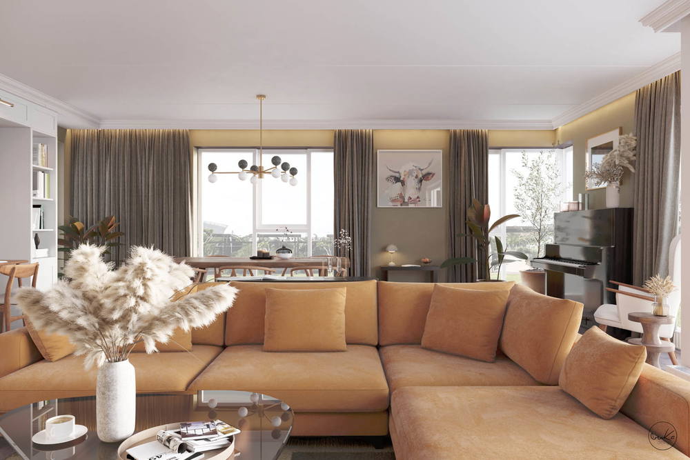 Modern burgundy, ujęcie 4 — projekt apartamentu, Kraków, projekt buKadesign