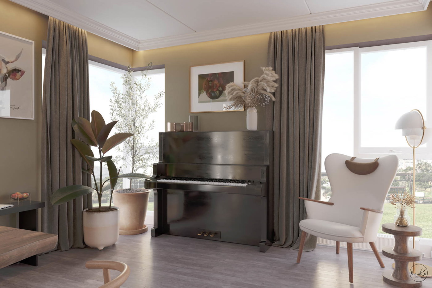 Modern burgundy, ujęcie 5 — projekt apartamentu, Kraków, projekt buKadesign