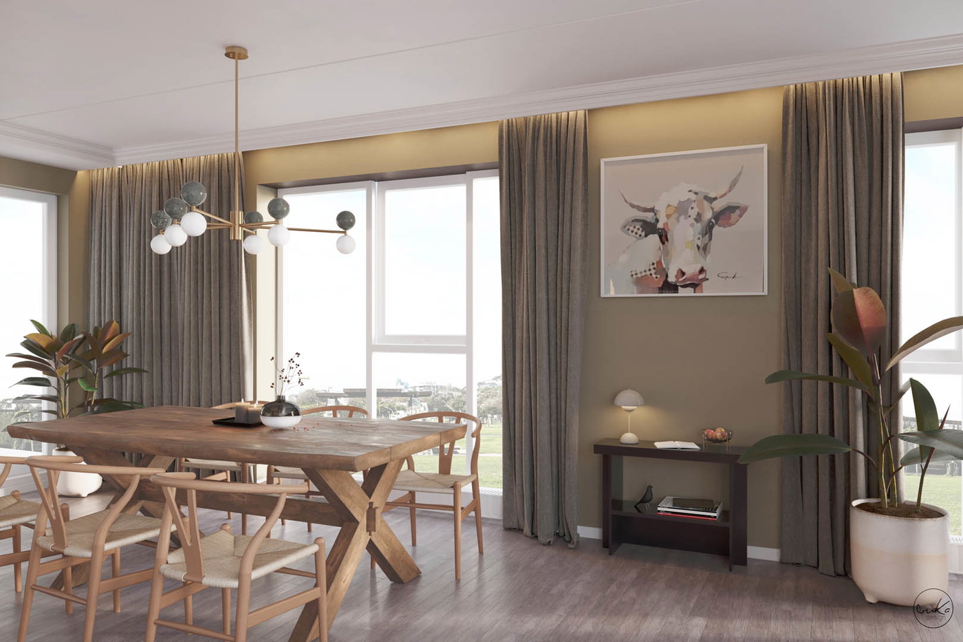 Modern burgundy, ujęcie 6 — projekt apartamentu, Kraków, projekt buKadesign