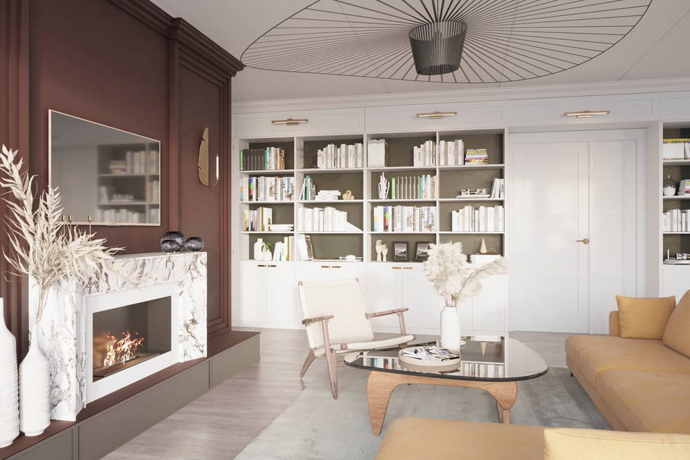 Modern burgundy, ujęcie 7 — projekt apartamentu, Kraków, projekt buKadesign