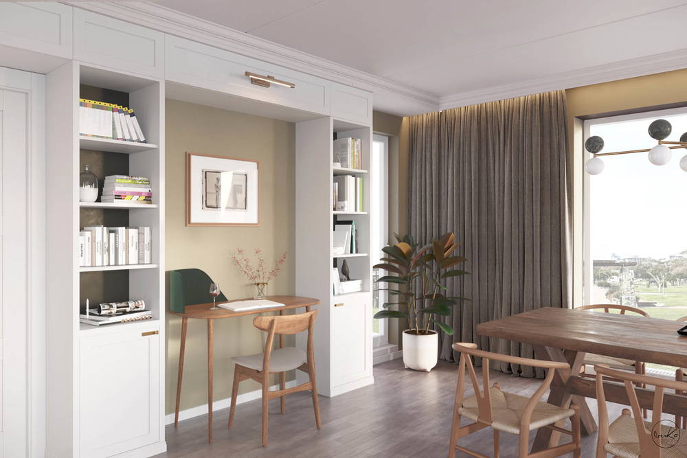 Modern burgundy, ujęcie 9 — projekt apartamentu, Kraków, projekt buKadesign