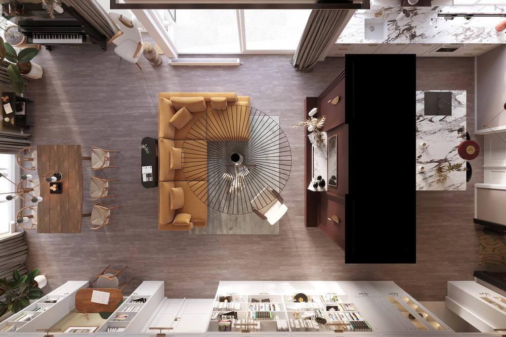 Modern burgundy, ujęcie 14 — projekt apartamentu, Kraków, projekt buKadesign