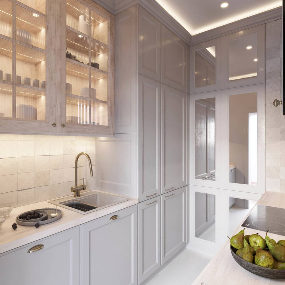 Kuchnia modern charm, ujęcie 2 — projekt domu jednorodzinnego, Kraków, projekt buKadesign