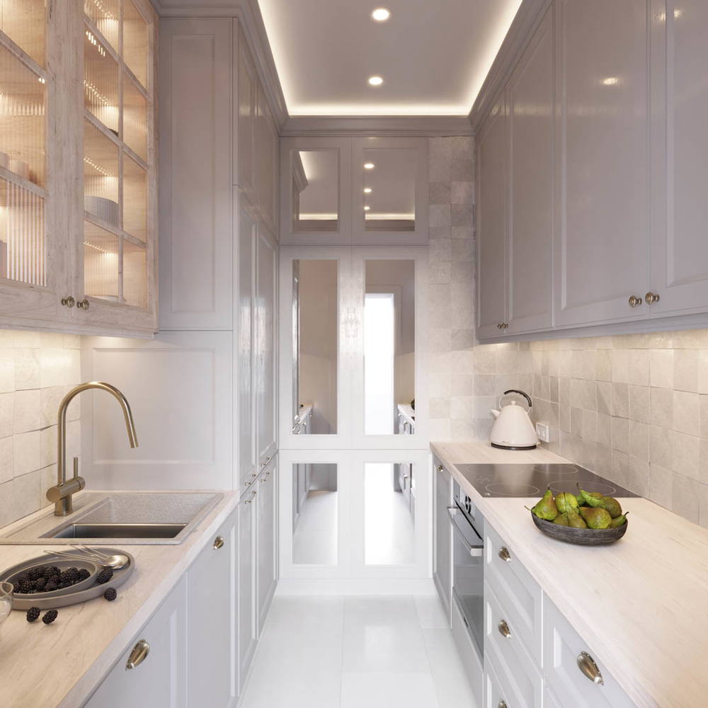 Kuchnia modern charm, ujęcie 3 — projekt domu jednorodzinnego, Kraków, projekt buKadesign