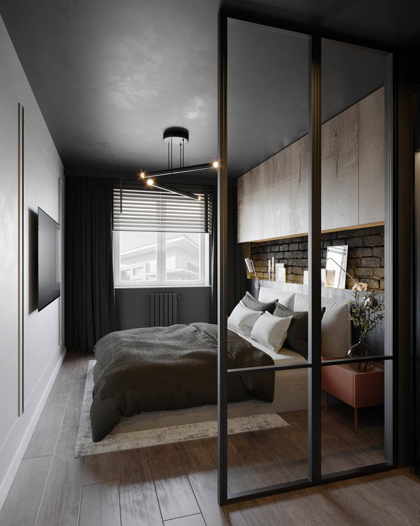 Modern industrial, ujęcie 6 — projekt apartamentu, Kraków, projekt buKadesign