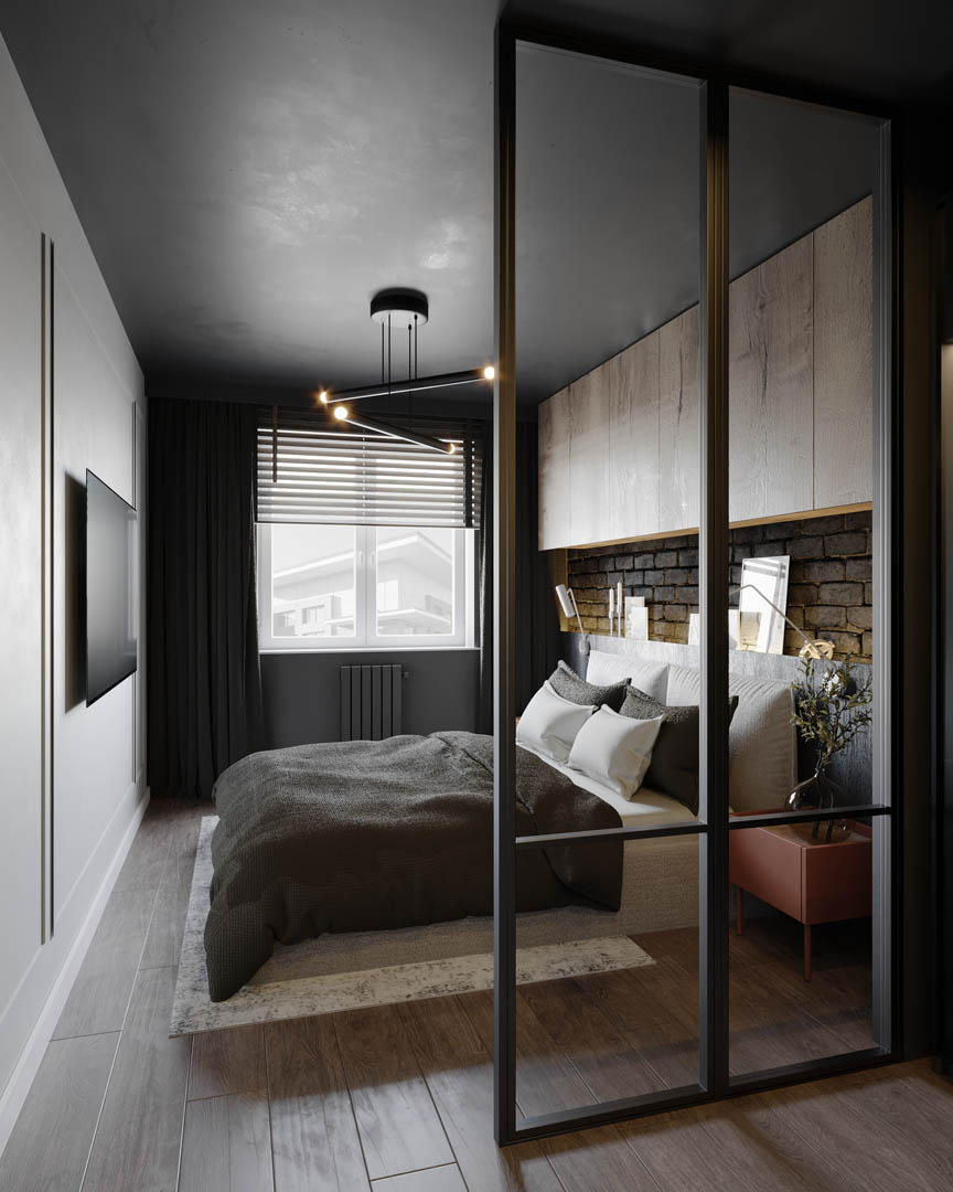 Modern industrial, ujęcie 6 — projekt apartamentu, Kraków, projekt buKadesign
