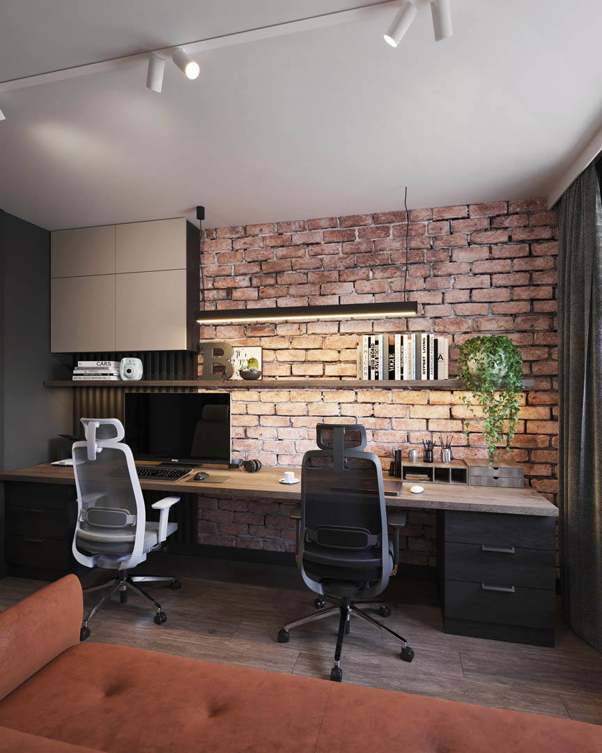 Modern industrial, ujęcie 9 — projekt apartamentu, Kraków, projekt buKadesign