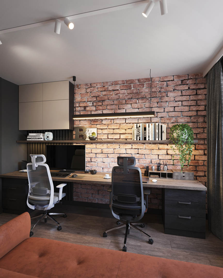 Modern industrial, ujęcie 9 — projekt apartamentu, Kraków, projekt buKadesign