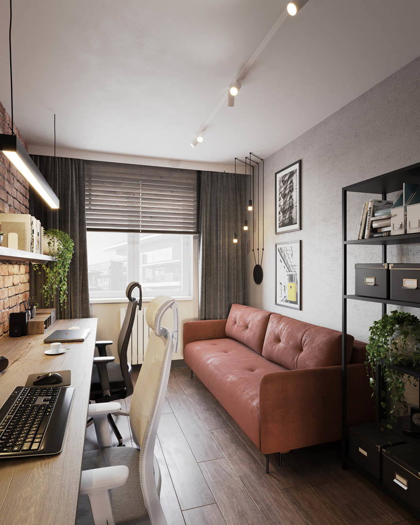 Modern industrial, ujęcie 10 — projekt apartamentu, Kraków, projekt buKadesign