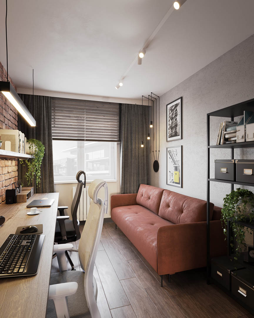Modern industrial, ujęcie 10 — projekt apartamentu, Kraków, projekt buKadesign