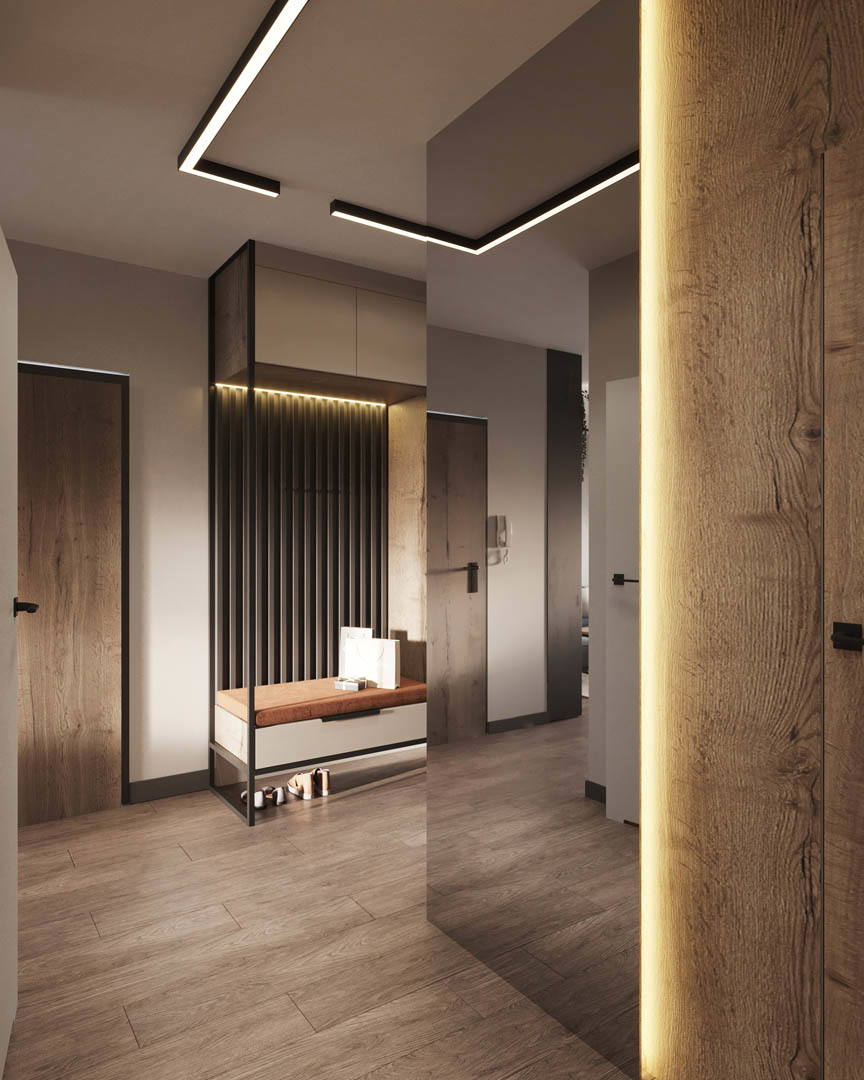 Modern industrial, ujęcie 11 — projekt apartamentu, Kraków, projekt buKadesign