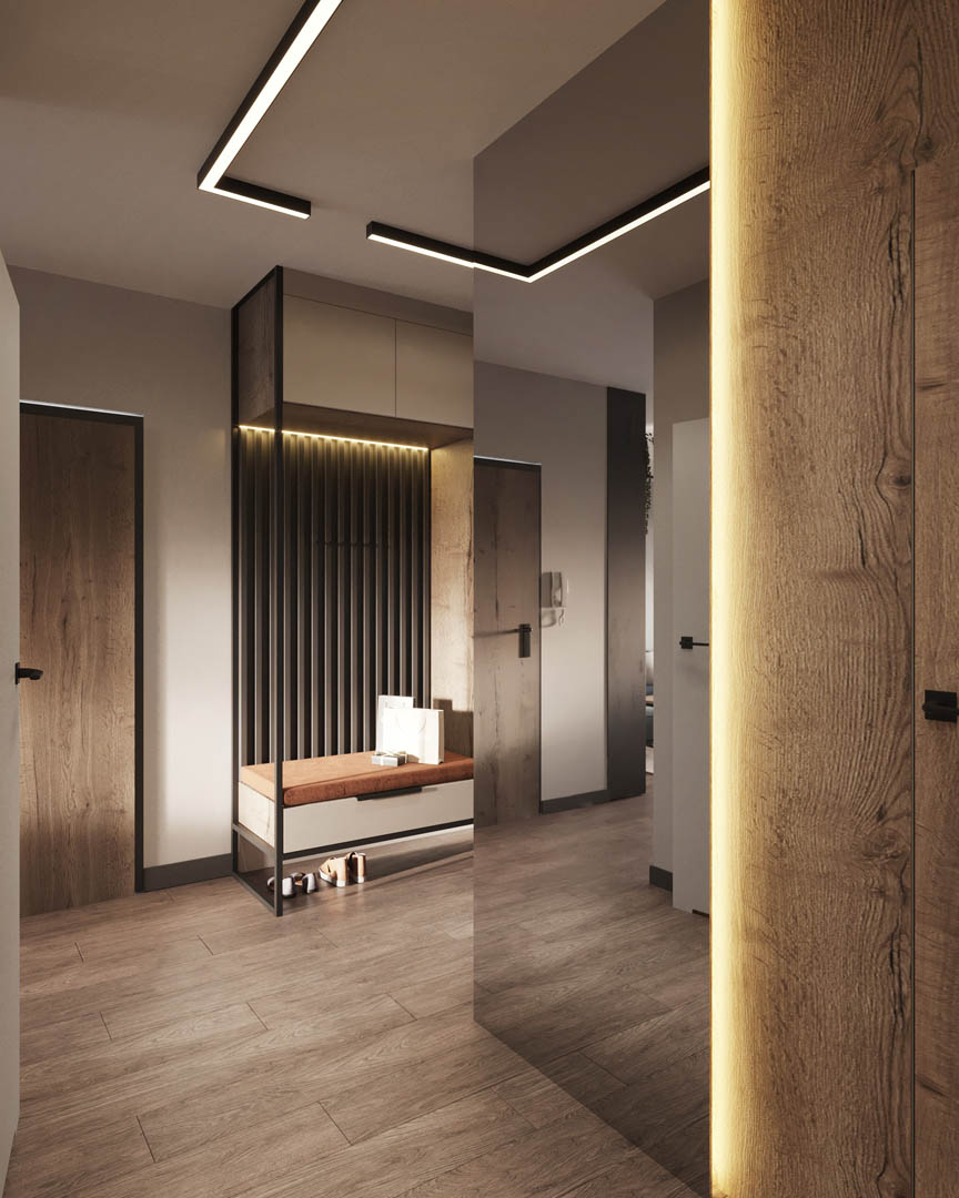 Modern industrial, ujęcie 11 — projekt apartamentu, Kraków, projekt buKadesign