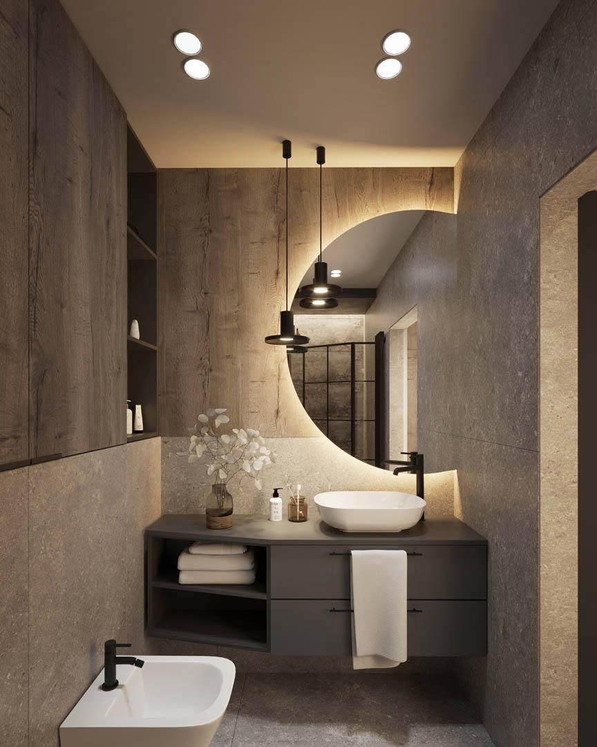 Modern industrial, ujęcie 13 — projekt apartamentu, Kraków, projekt buKadesign