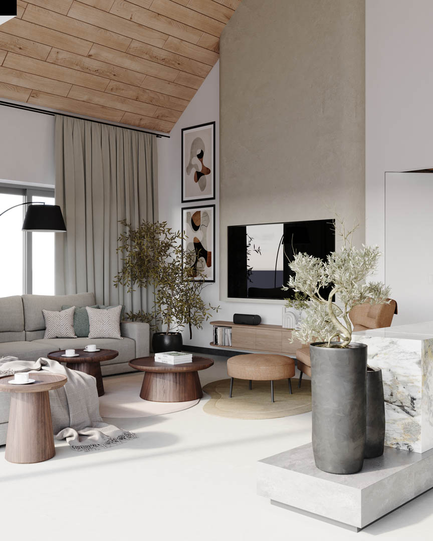 Modern tranquility oasis, ujęcie 2 — projekt domu jednorodzinnego, Kraków, projekt buKadesign