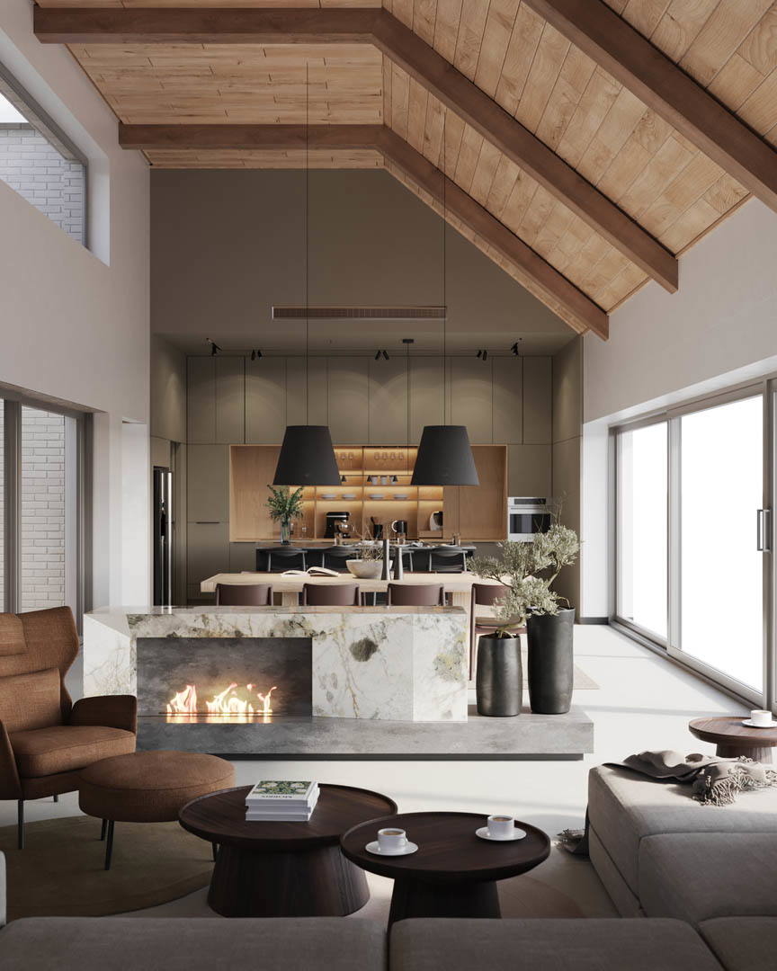 Modern tranquility oasis, ujęcie 3 — projekt domu jednorodzinnego, Kraków, projekt buKadesign