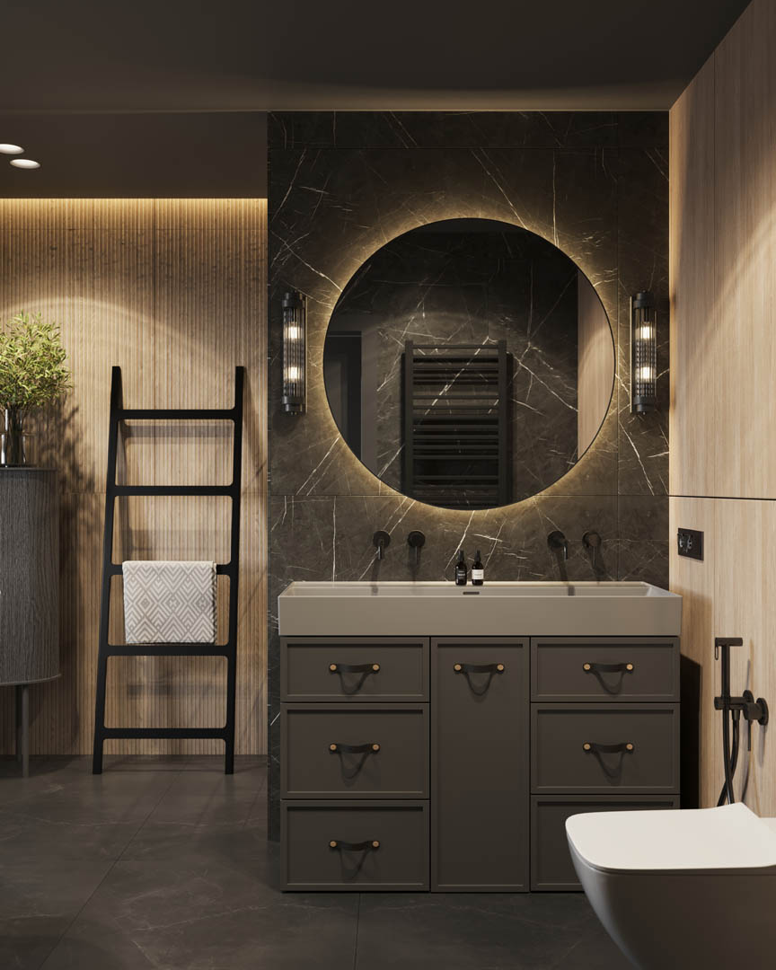 Modern tranquility oasis, ujęcie 13 — projekt domu jednorodzinnego, Kraków, projekt buKadesign