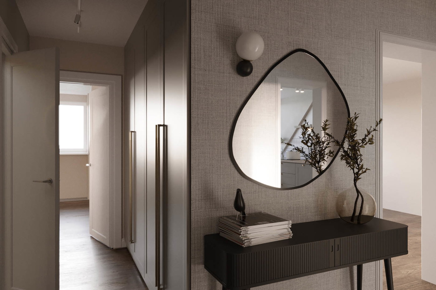 Mysterious classic, ujęcie 1 — projekt apartamentu, Kraków, projekt buKadesign