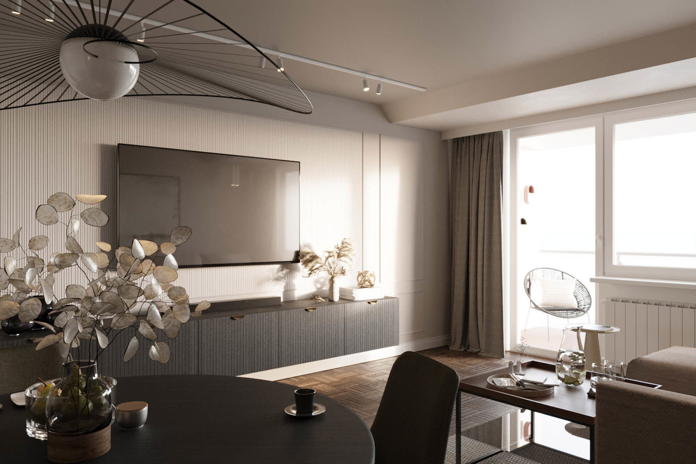 Mysterious classic, ujęcie 2 — projekt apartamentu, Kraków, projekt buKadesign
