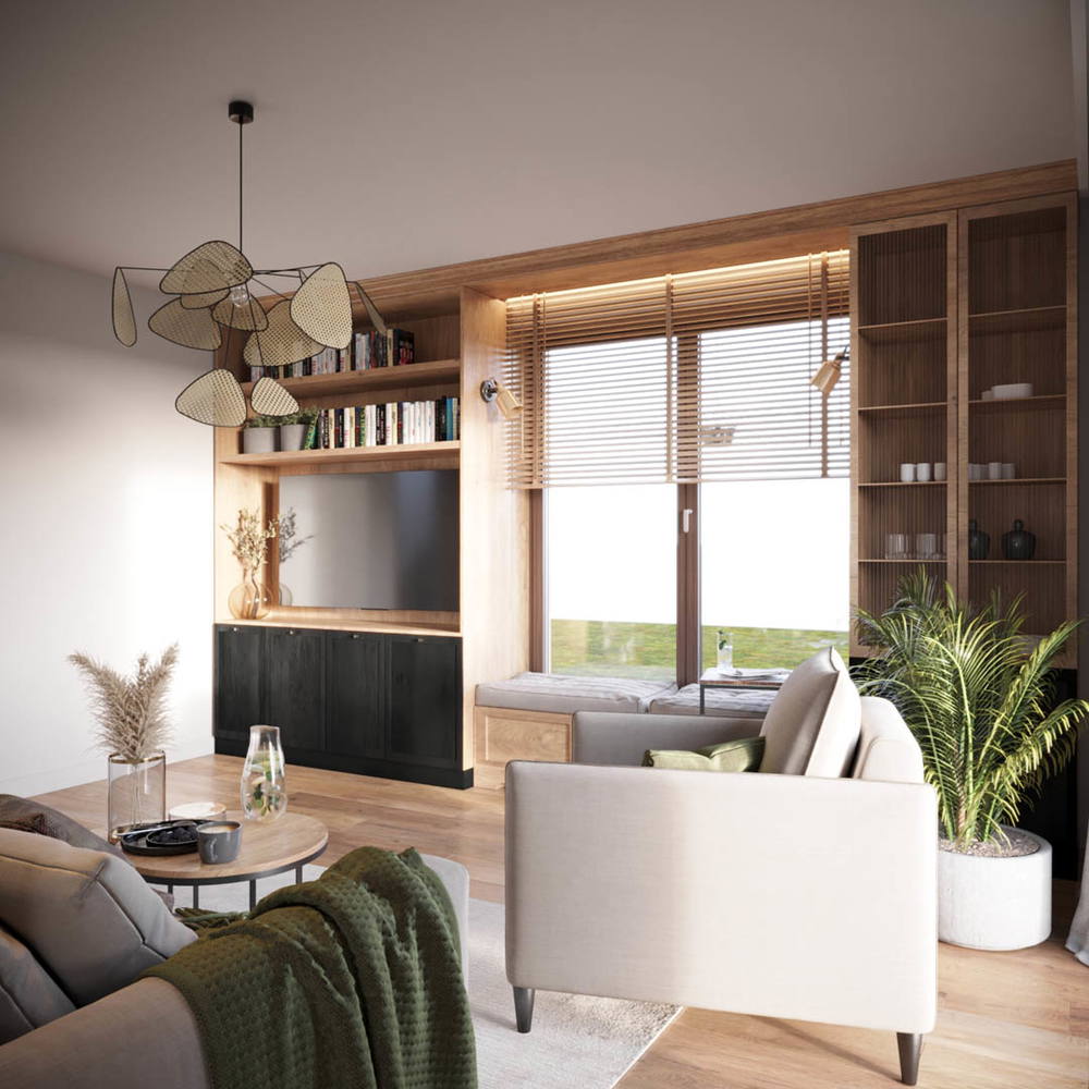 Rustic modernity, ujęcie 2 — projekt domu jednorodzinnego, Kraków, projekt buKadesign