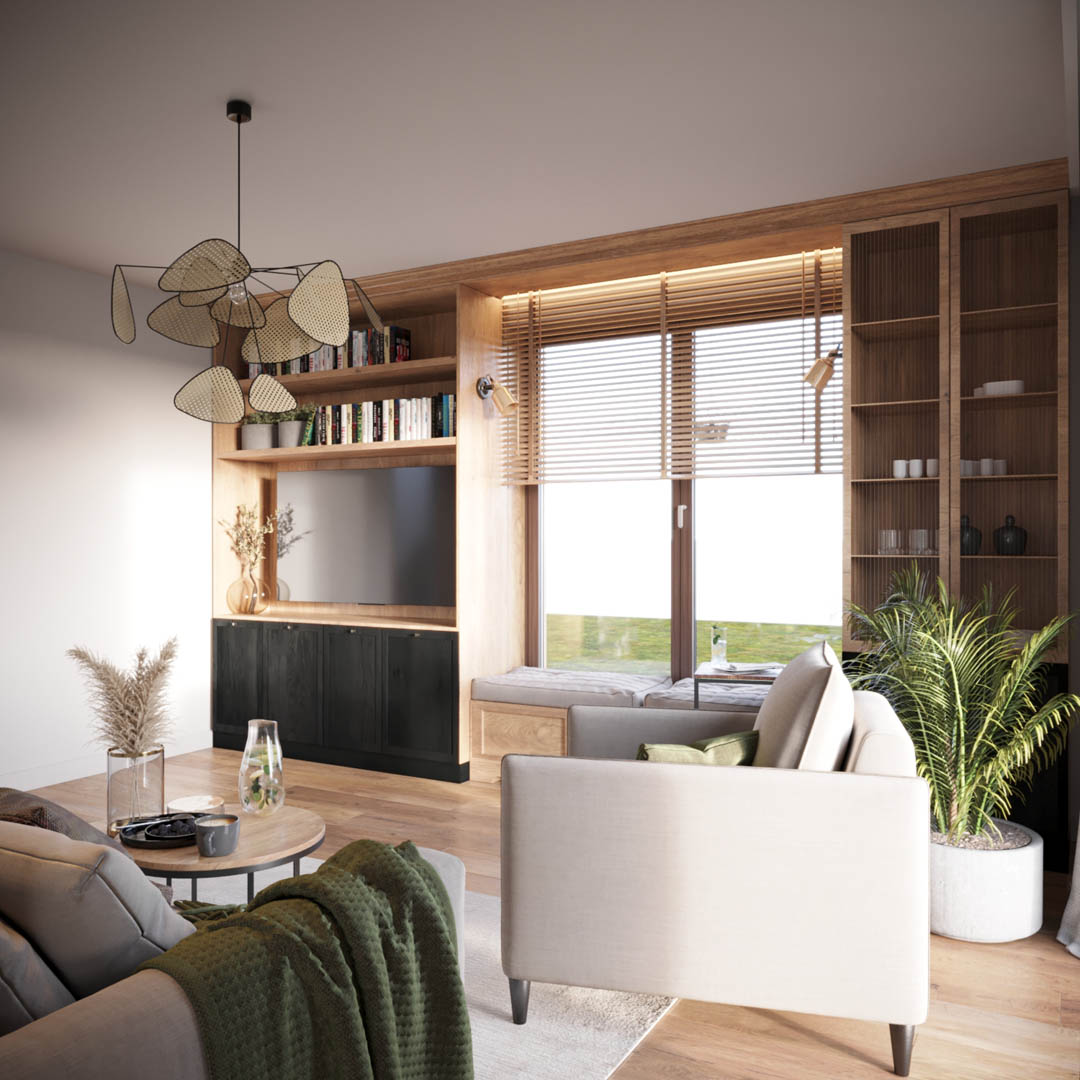 Rustic modernity, ujęcie 2 — projekt domu jednorodzinnego, Kraków, projekt buKadesign