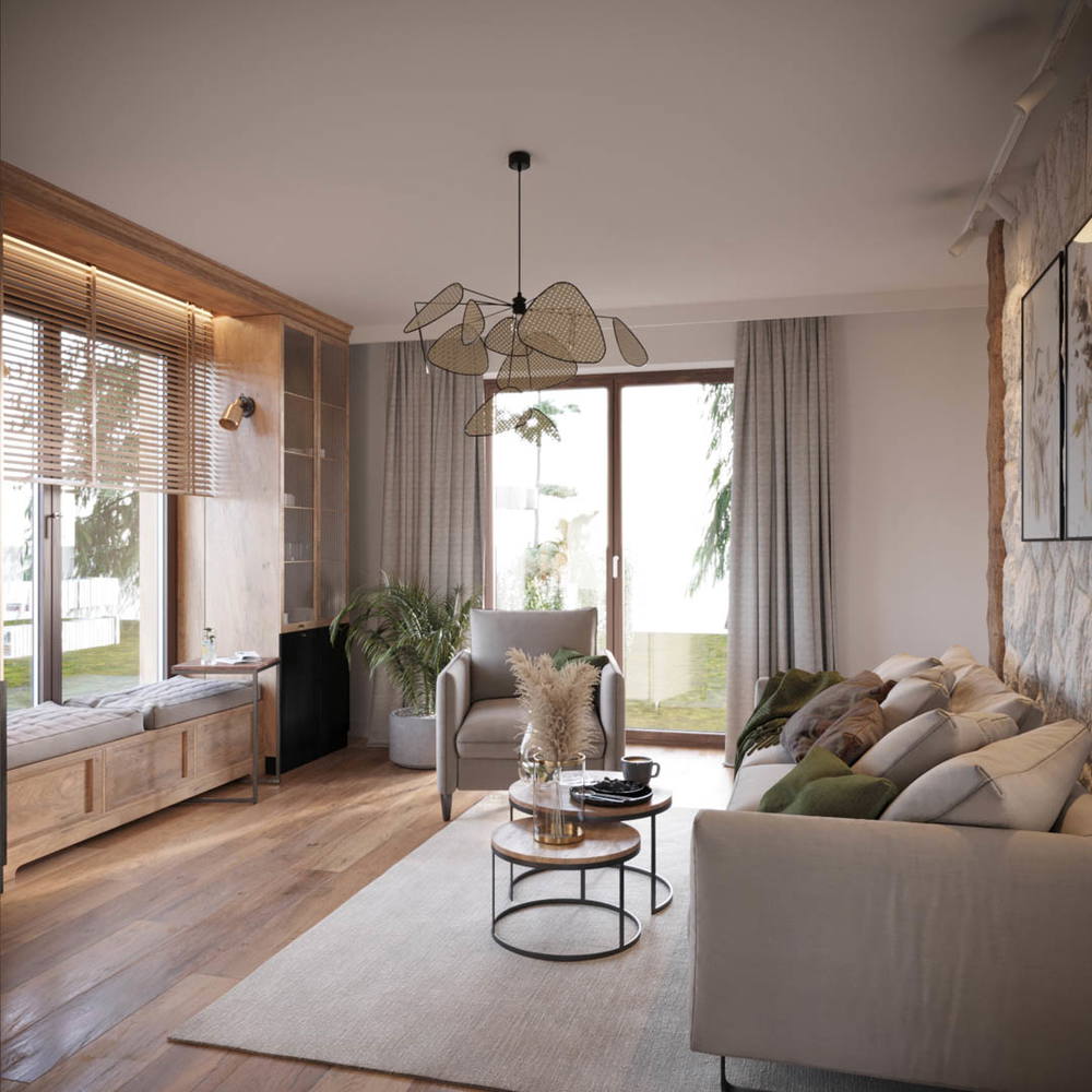 Rustic modernity, ujęcie 3 — projekt domu jednorodzinnego, Kraków, projekt buKadesign