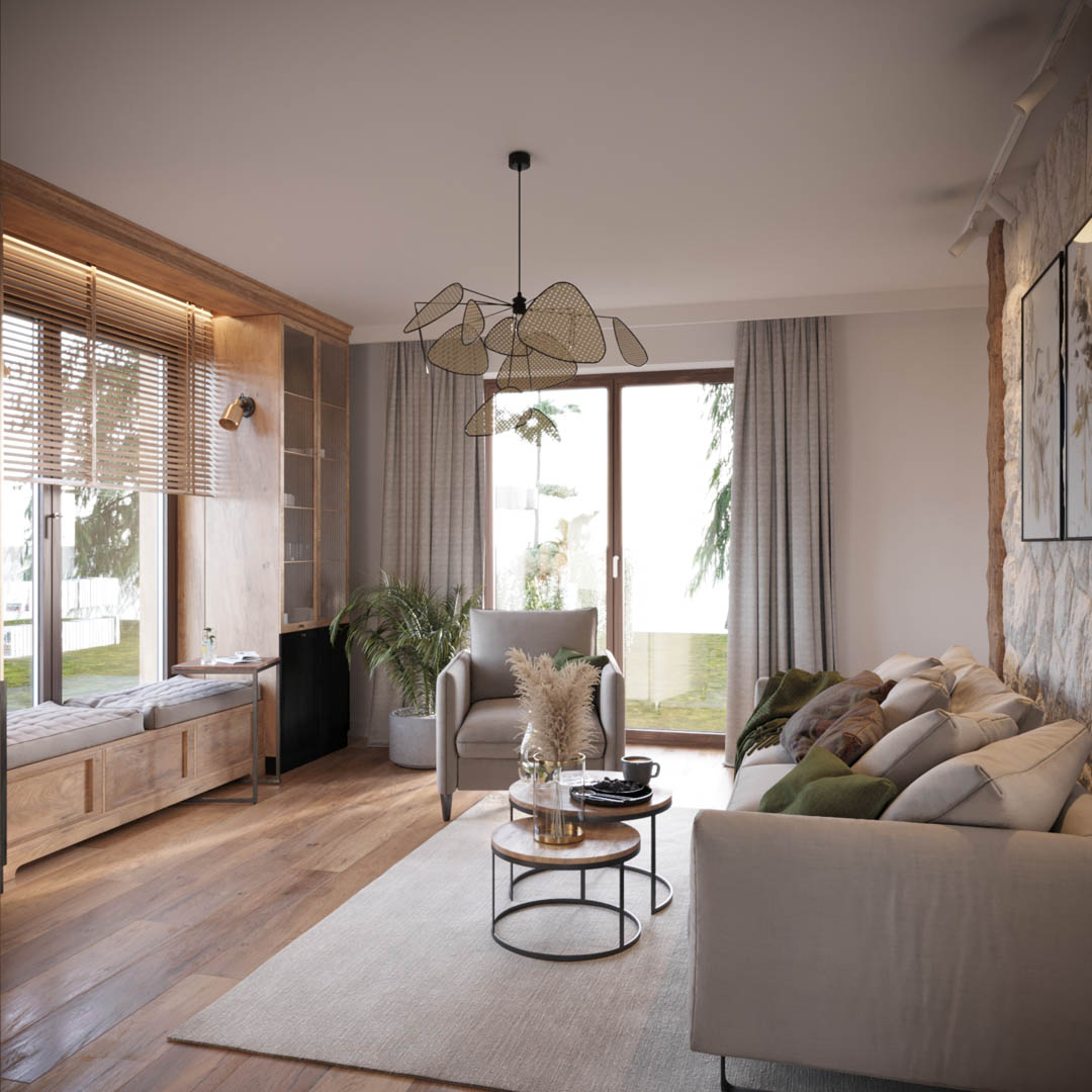 Rustic modernity, ujęcie 3 — projekt domu jednorodzinnego, Kraków, projekt buKadesign